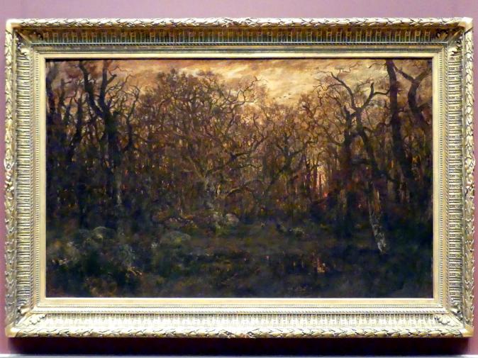 Théodore Rousseau: Wald im Winter bei Sonnenuntergang, um 1846 - 1867