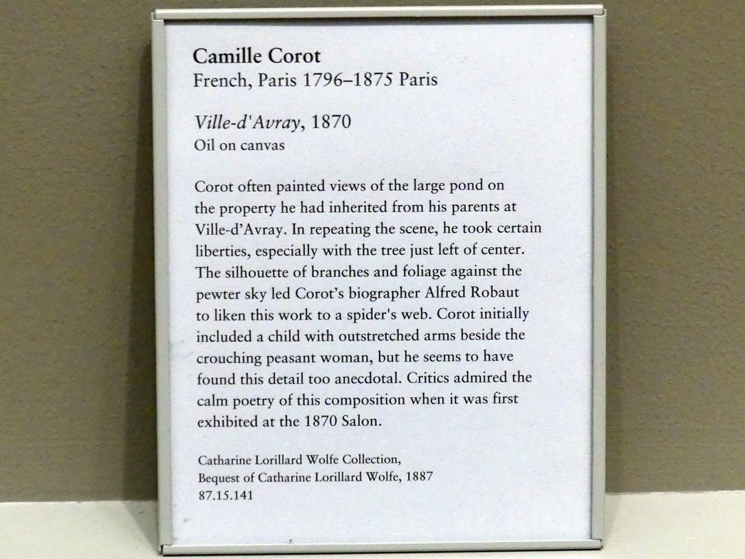 Jean-Baptiste Camille Corot (1823–1874), Ville-d'Avray, New York, Metropolitan Museum of Art (Met), Saal 803, 1870, Bild 2/2
