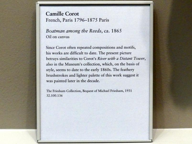 Jean-Baptiste Camille Corot (1823–1874), Bootsleute im Schilf, New York, Metropolitan Museum of Art (Met), Saal 803, um 1865, Bild 2/2