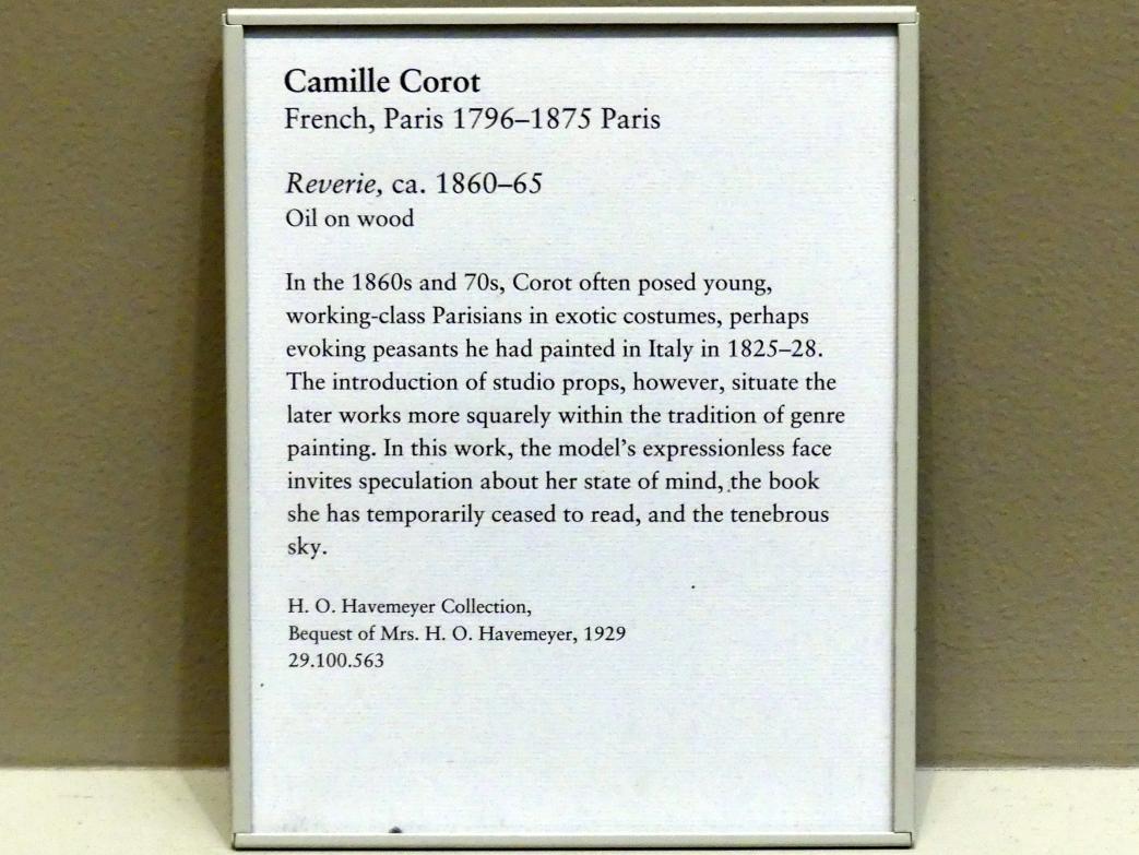 Jean-Baptiste Camille Corot (1823–1874), Träumerei, New York, Metropolitan Museum of Art (Met), Saal 803, um 1860–1865, Bild 2/2