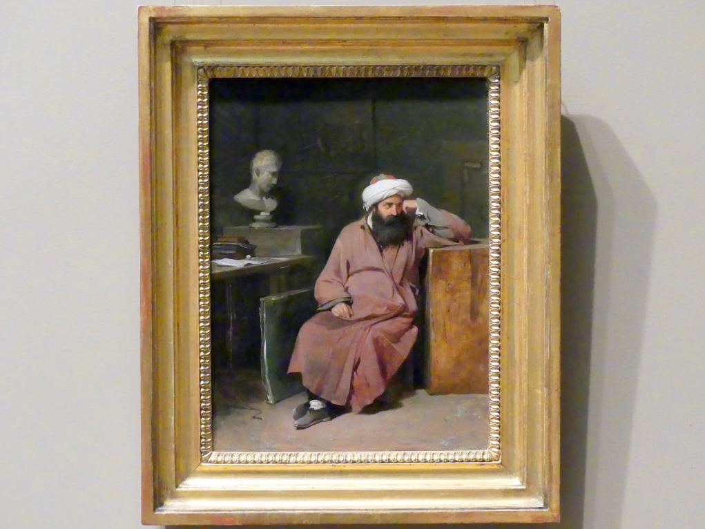 Auguste-Xavier Leprince (1823–1824): Mann in orientalischer Verkleidung im Atelier des Künstlers, um 1823–1826