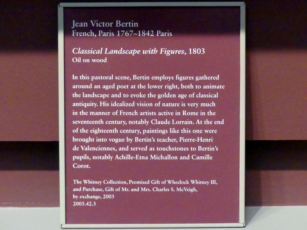 Jean-Victor Bertin (1800–1805), Klassische Landschaft mit Figuren, New York, Metropolitan Museum of Art (Met), Saal 805, 1803, Bild 2/2