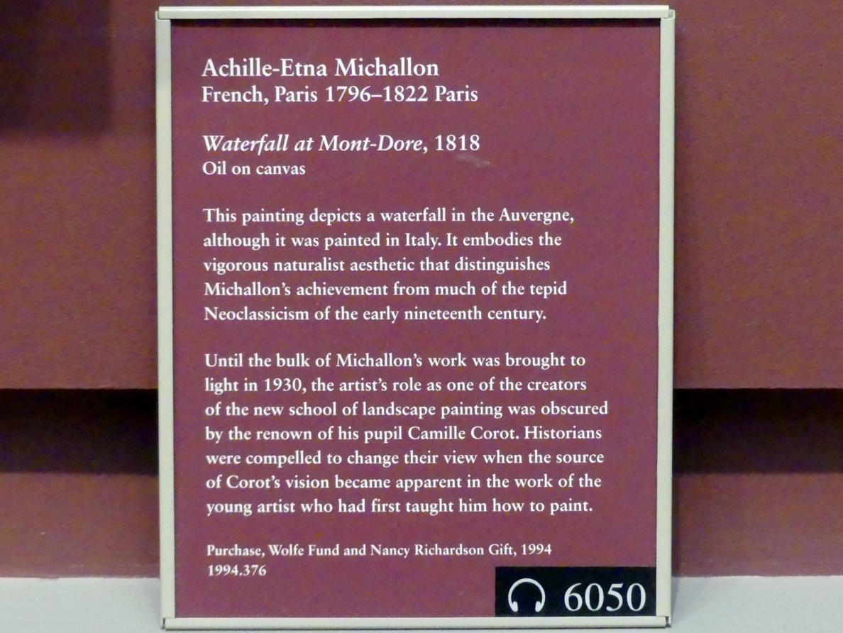 Achille Etna Michallon (1816–1822), Wasserfall bei Mont-Dore, New York, Metropolitan Museum of Art (Met), Saal 805, 1818, Bild 2/2