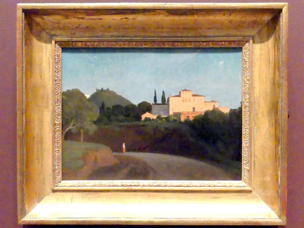Paul Jean Flandrin (1836), Blick auf die Villa Torlonia, Fracati, bei Abenddämmerung, New York, Metropolitan Museum of Art (Met), Saal 806, um 1834–1838