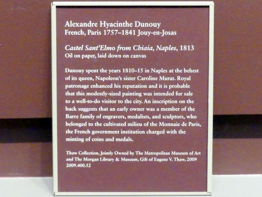 Alexandre-Hyacinthe Dunouy (1786–1821), Castel Sant'Elmo von Chiaia, Neapel, New York, Metropolitan Museum of Art (Met), Saal 806, 1813, Bild 2/2
