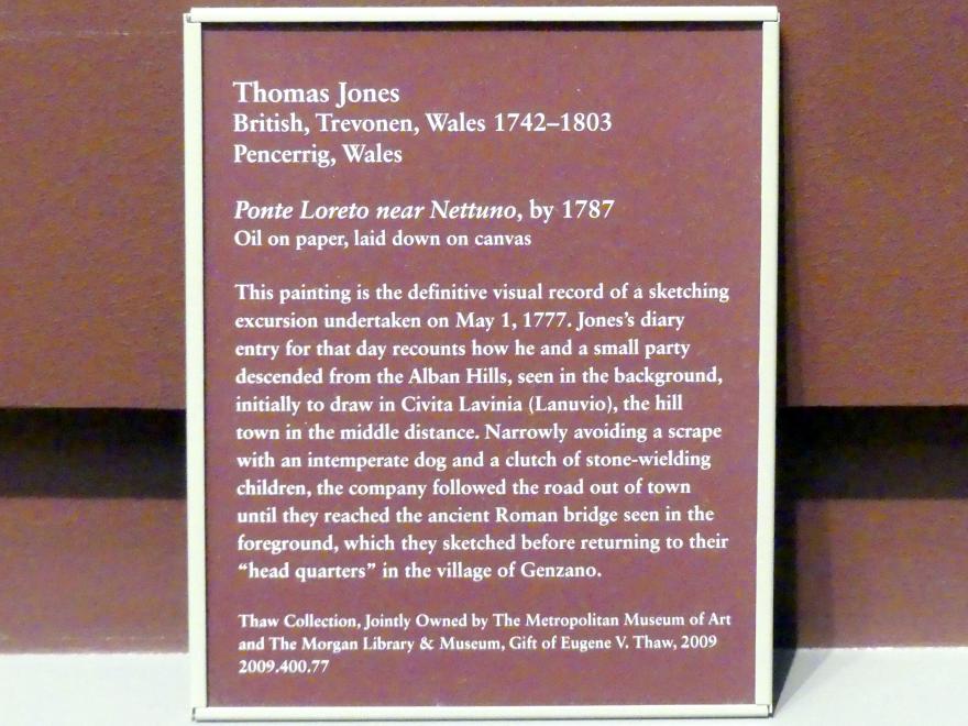 Thomas Jones (1782–1786), Ponte Loreto bei Nettuno, New York, Metropolitan Museum of Art (Met), Saal 806, vor 1787, Bild 2/2