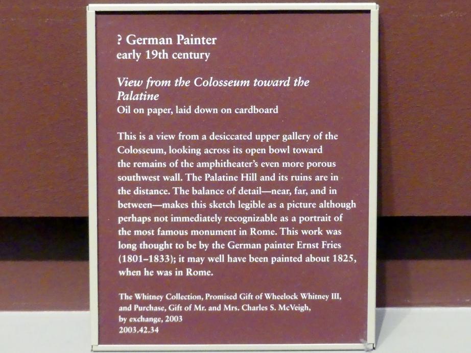 Blick vom Kolosseum zum Palatin, New York, Metropolitan Museum of Art (Met), Saal 806, Beginn 19. Jhd., Bild 2/2