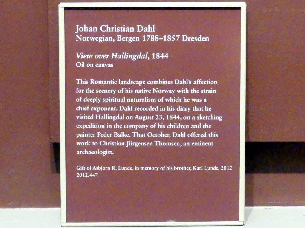 Johan Christian Clausen Dahl (1815–1852), Blick über Hallingdal, New York, Metropolitan Museum of Art (Met), Saal 807, 1844, Bild 2/2