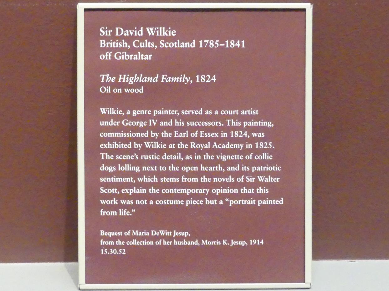 David Wilkie (1804–1839), Die Hochlandfamilie, New York, Metropolitan Museum of Art (Met), Saal 808, 1824, Bild 2/2