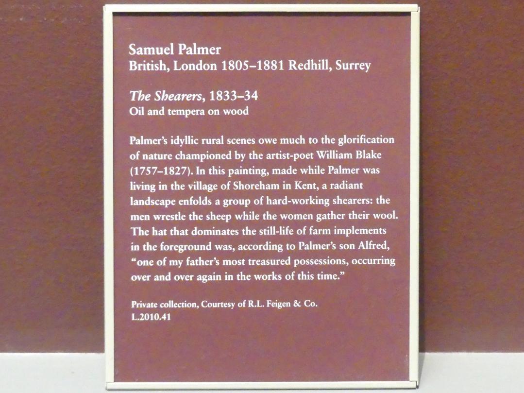 Samuel Palmer (1833), Die Schafscherer, New York, Metropolitan Museum of Art (Met), Saal 808, 1833–1834, Bild 2/2