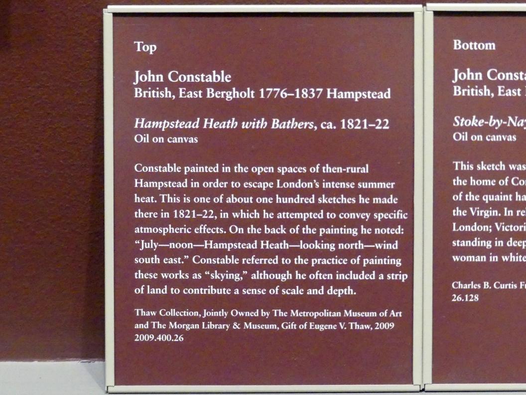 John Constable (1804–1850), Hampstead Heath mit Badenden, New York, Metropolitan Museum of Art (Met), Saal 808, um 1821–1822, Bild 2/2