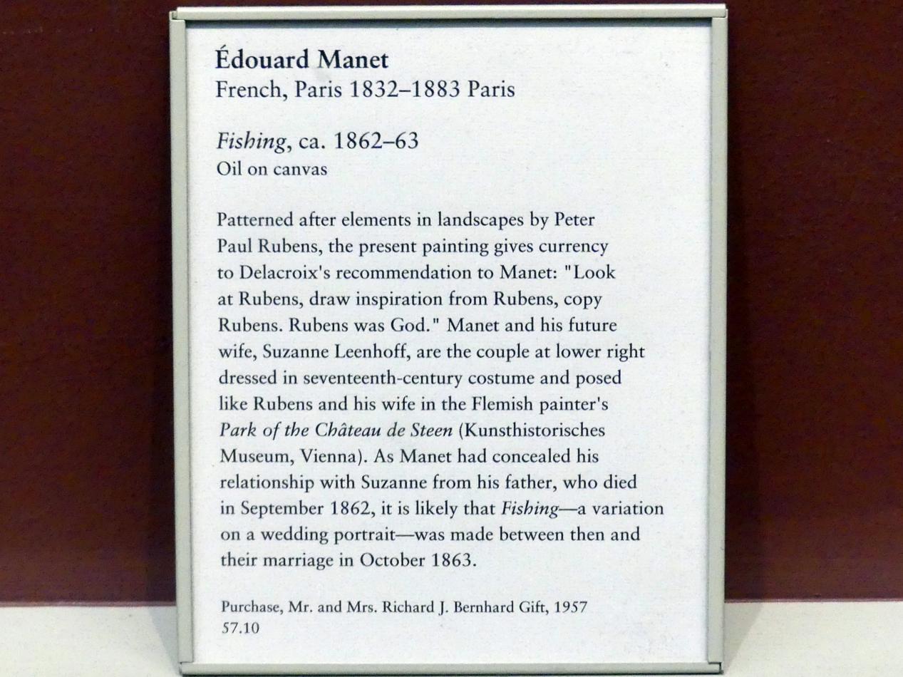 Édouard Manet (1855–1882), Fischen, New York, Metropolitan Museum of Art (Met), Saal 810, um 1862–1863, Bild 2/2