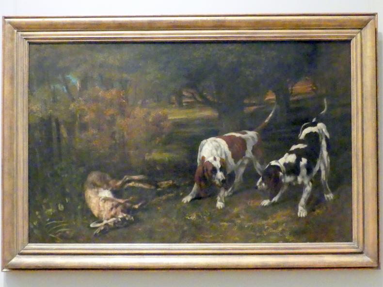 Gustave Courbet: Jagdhunde mit totem Hasen, 1857
