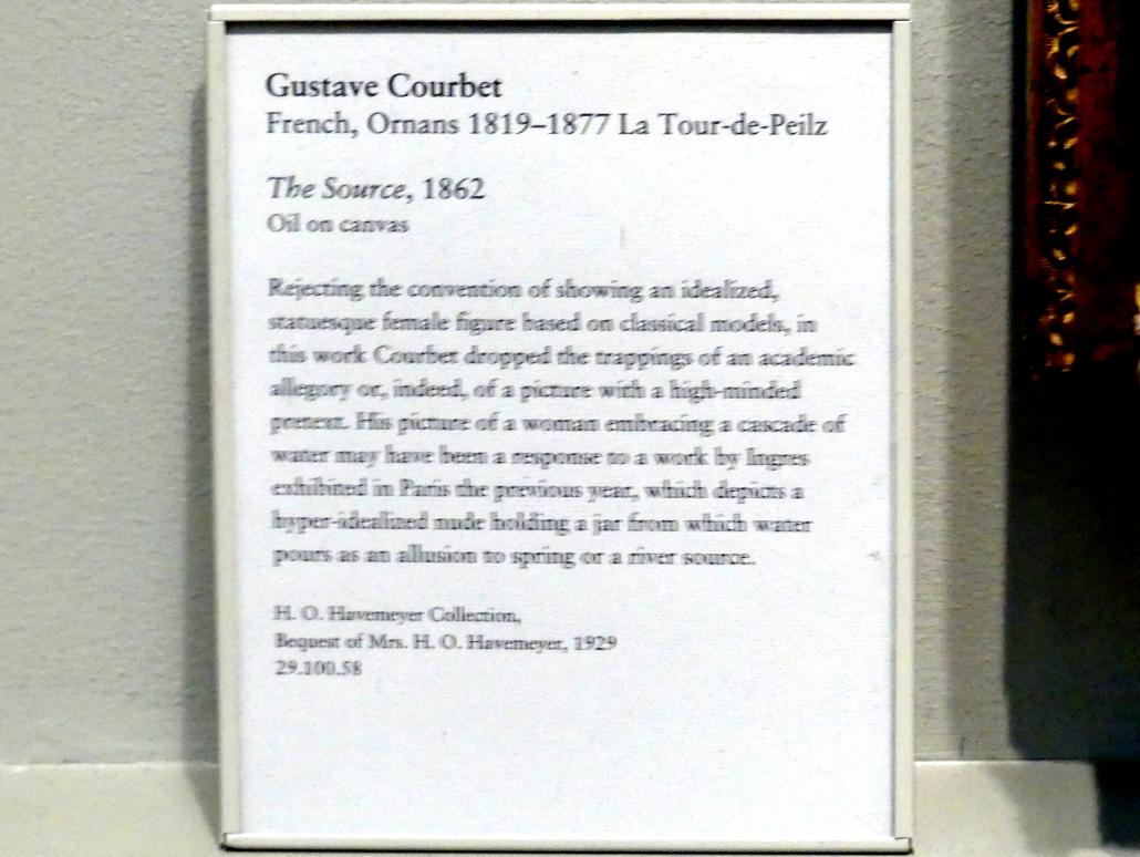 Gustave Courbet (1849–1874), Die Quelle, New York, Metropolitan Museum of Art (Met), Saal 811, 1862, Bild 2/2
