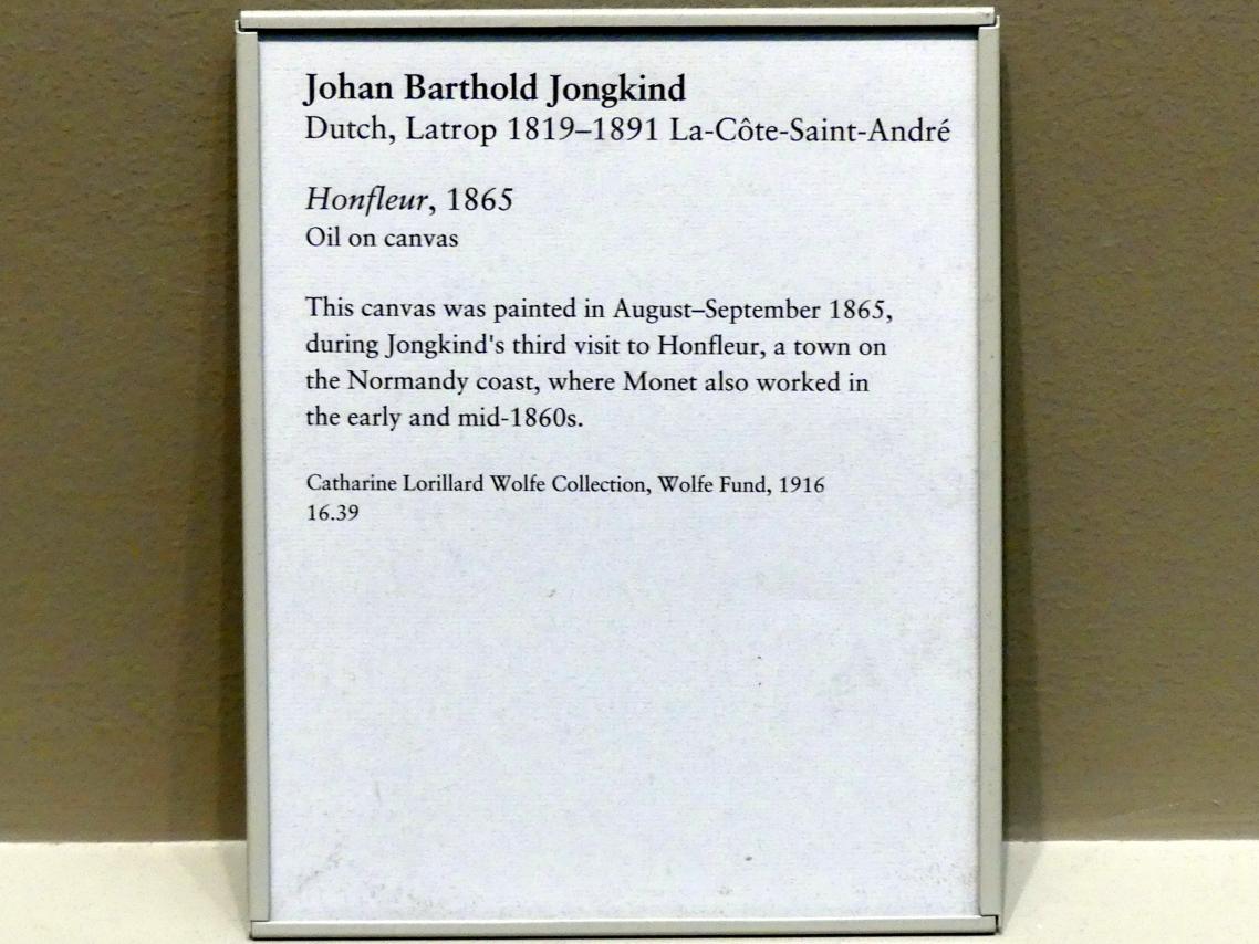 Johan Barthold Jongkind (1854–1877), Honfleur, New York, Metropolitan Museum of Art (Met), Saal 812, 1865, Bild 2/2