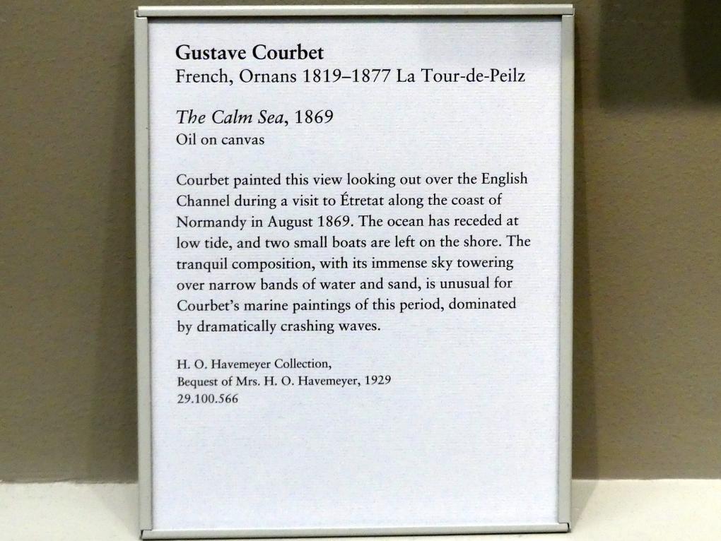 Gustave Courbet (1849–1874), Das ruhige Meer, New York, Metropolitan Museum of Art (Met), Saal 812, 1869, Bild 2/2