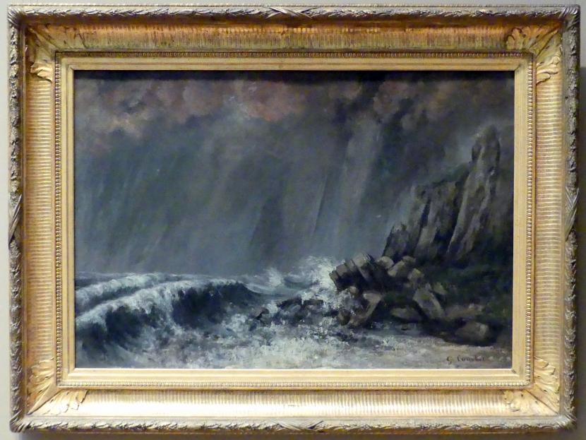 Gustave Courbet (1849–1874), Marine: Der Wasserspeier, New York, Metropolitan Museum of Art (Met), Saal 812, 1870, Bild 1/2
