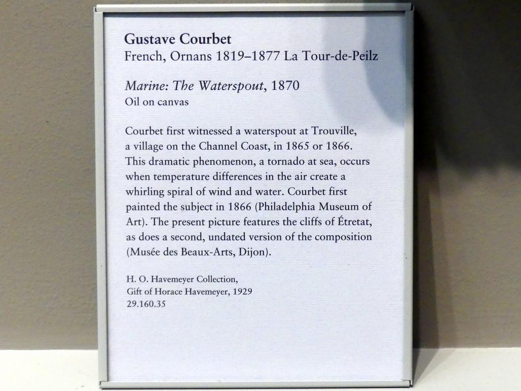 Gustave Courbet (1849–1874), Marine: Der Wasserspeier, New York, Metropolitan Museum of Art (Met), Saal 812, 1870, Bild 2/2