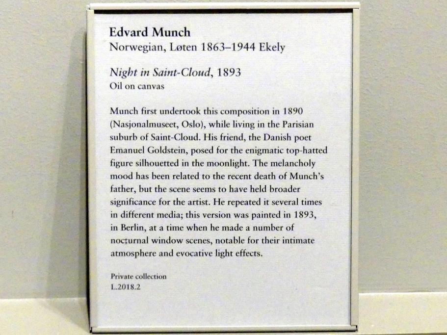 Edvard Munch (1888–1925), Nacht in Saint-Cloud, New York, Metropolitan Museum of Art (Met), Saal 813, 1893, Bild 2/2