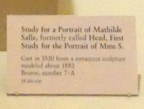 Edgar Degas (1855–1909), Porträtstudie von Mathilde Salle, New York, Metropolitan Museum of Art (Met), Saal 814, um 1892, Bild 2/2
