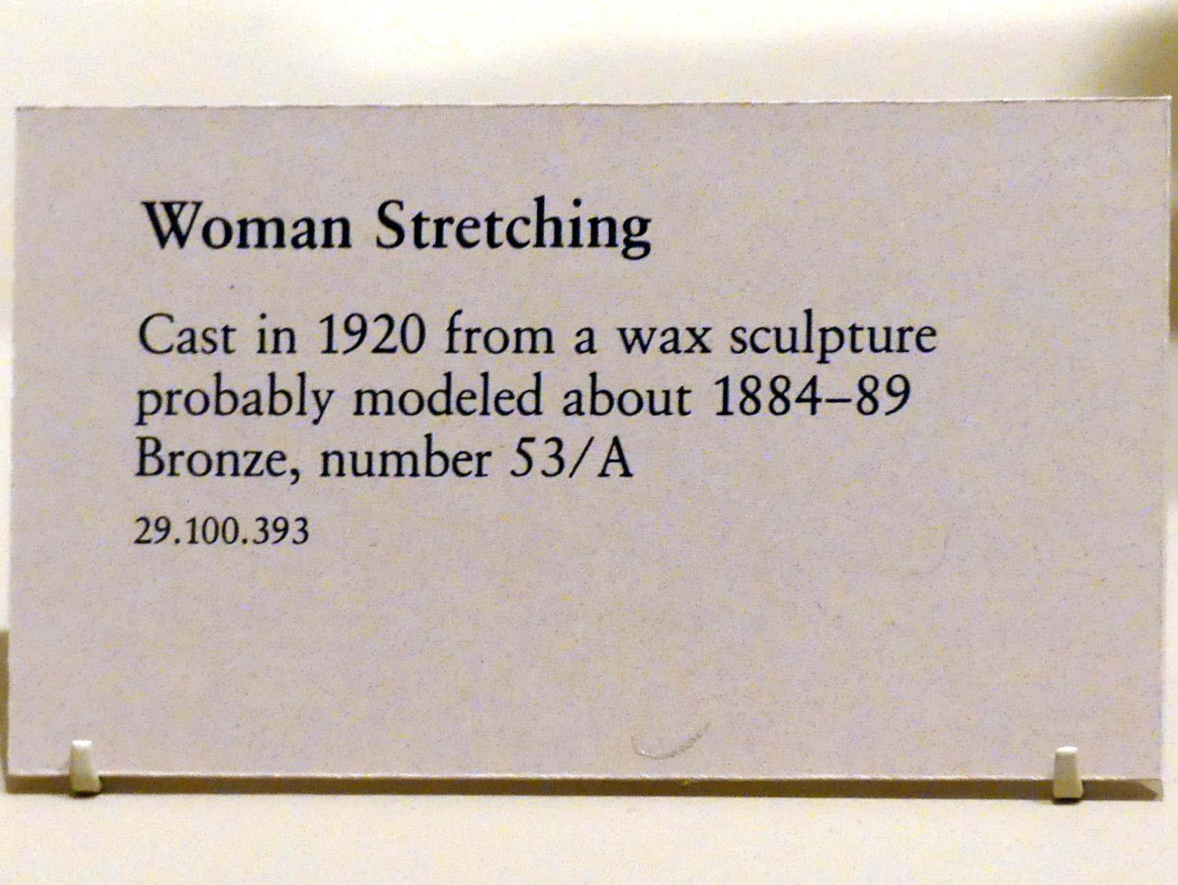 Edgar Degas (1855–1909), Sich streckende Frau, New York, Metropolitan Museum of Art (Met), Saal 814, um 1884–1889, Bild 2/2