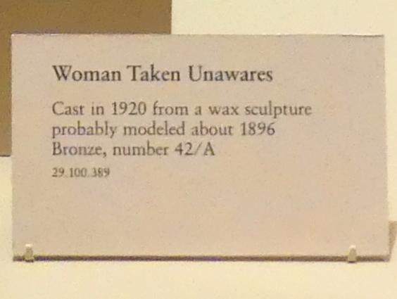 Edgar Degas (1855–1909), Frau unversehens abgebildet, New York, Metropolitan Museum of Art (Met), Saal 814, um 1896, Bild 2/2