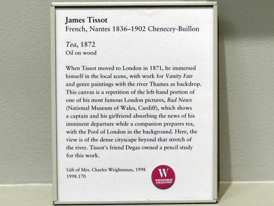 James Tissot (1860–1876), Beim Tee, New York, Metropolitan Museum of Art (Met), Saal 815, 1872, Bild 2/2