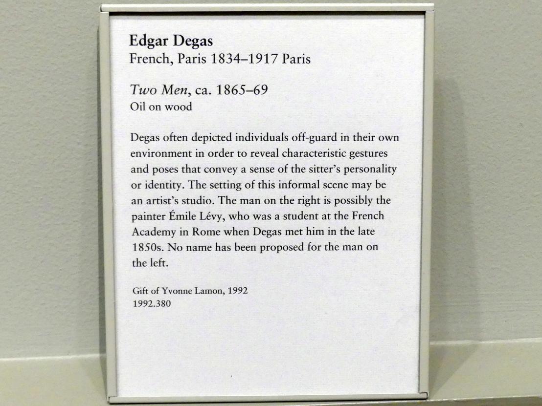 Edgar Degas (1855–1909), Zwei Männer, New York, Metropolitan Museum of Art (Met), Saal 815, um 1865–1869, Bild 2/2