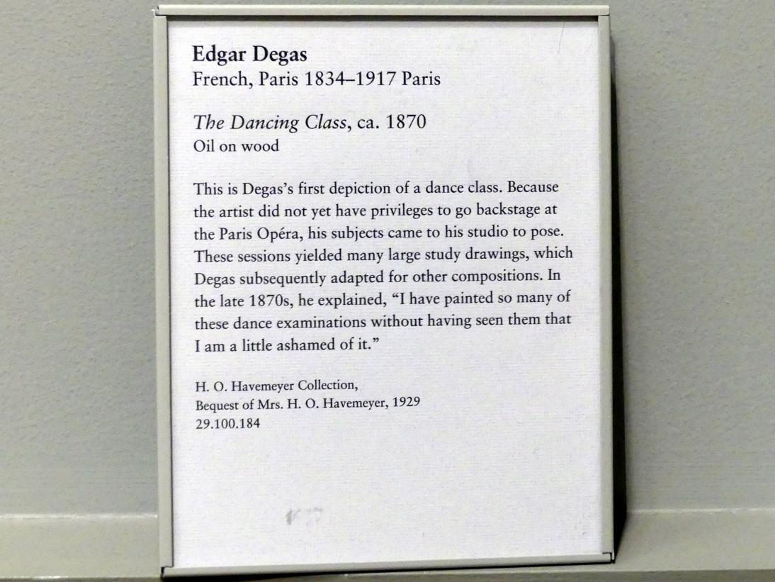Edgar Degas (1855–1909), Der Tanzsaal, New York, Metropolitan Museum of Art (Met), Saal 815, um 1870, Bild 2/2