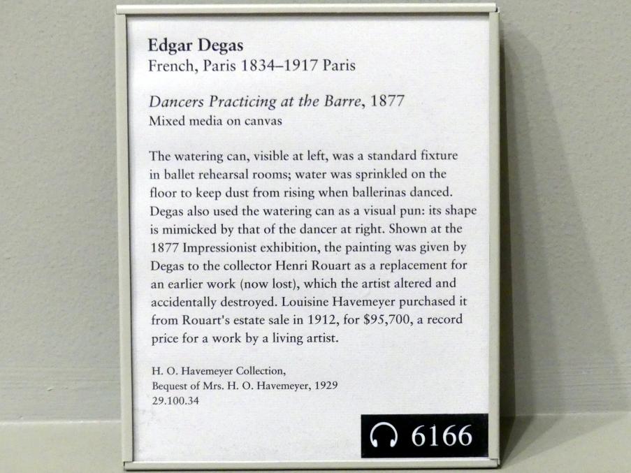 Edgar Degas (1855–1909), Tänzerinnen an der Stange, New York, Metropolitan Museum of Art (Met), Saal 815, 1877, Bild 2/2