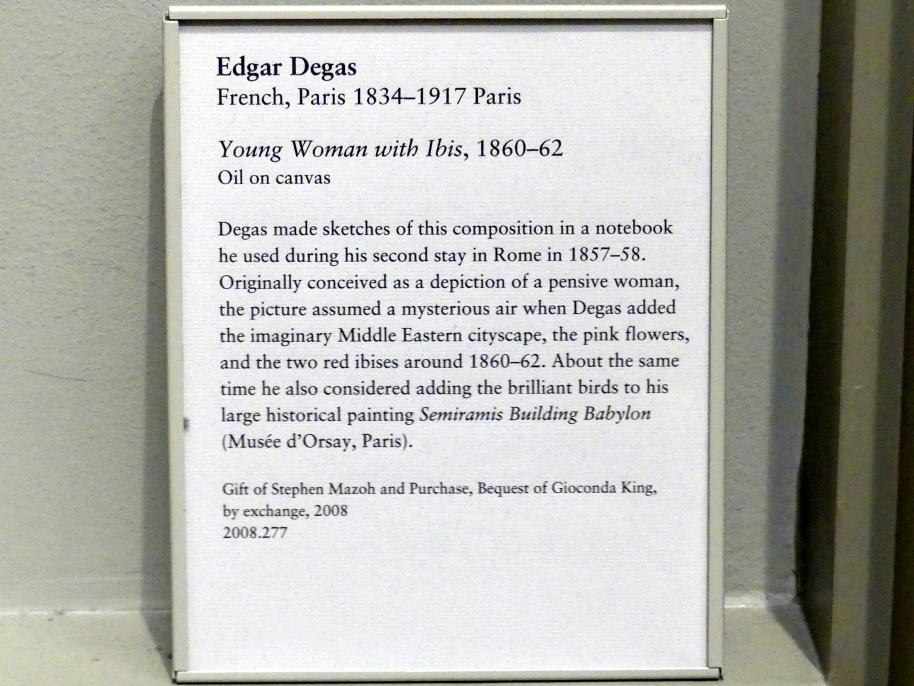 Edgar Degas (1855–1909), Junge Frau mit Ibis, New York, Metropolitan Museum of Art (Met), Saal 815, 1860–1862, Bild 2/2