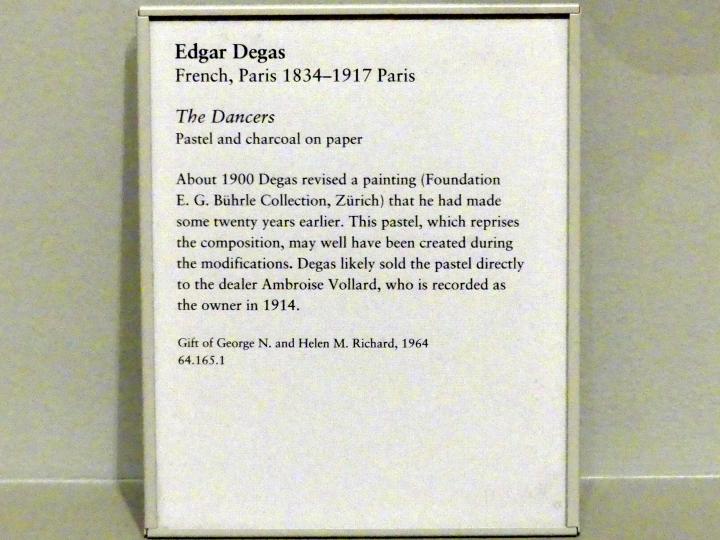 Edgar Degas (1855–1909), Die Tänzerinnen, New York, Metropolitan Museum of Art (Met), Saal 816, Undatiert, Bild 2/2
