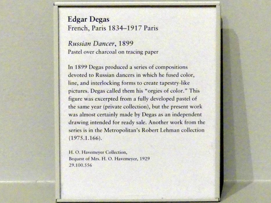 Edgar Degas (1855–1909), Russische Tänzerin, New York, Metropolitan Museum of Art (Met), Saal 816, 1899, Bild 2/2