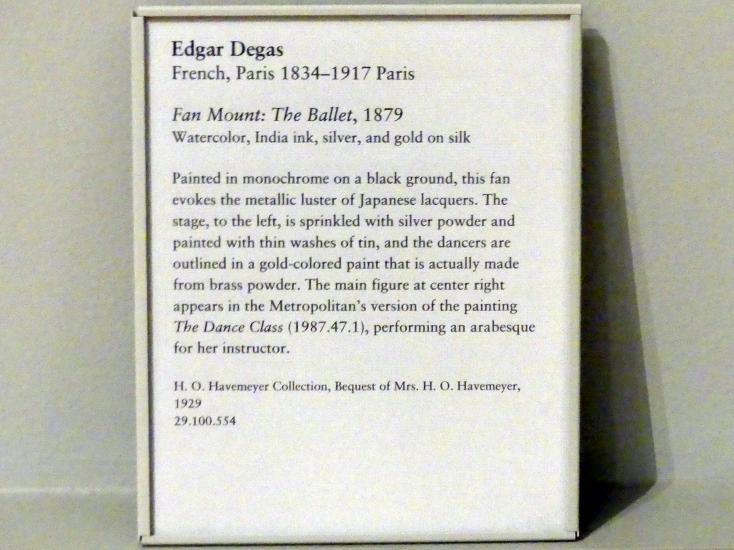 Edgar Degas (1855–1909), Fächerbild: Ballett, New York, Metropolitan Museum of Art (Met), Saal 816, 1879, Bild 2/2