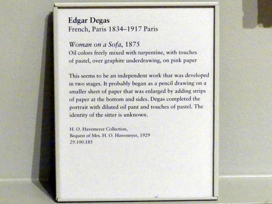 Edgar Degas (1855–1909), Frau auf einem Sofa, New York, Metropolitan Museum of Art (Met), Saal 816, 1875, Bild 2/2