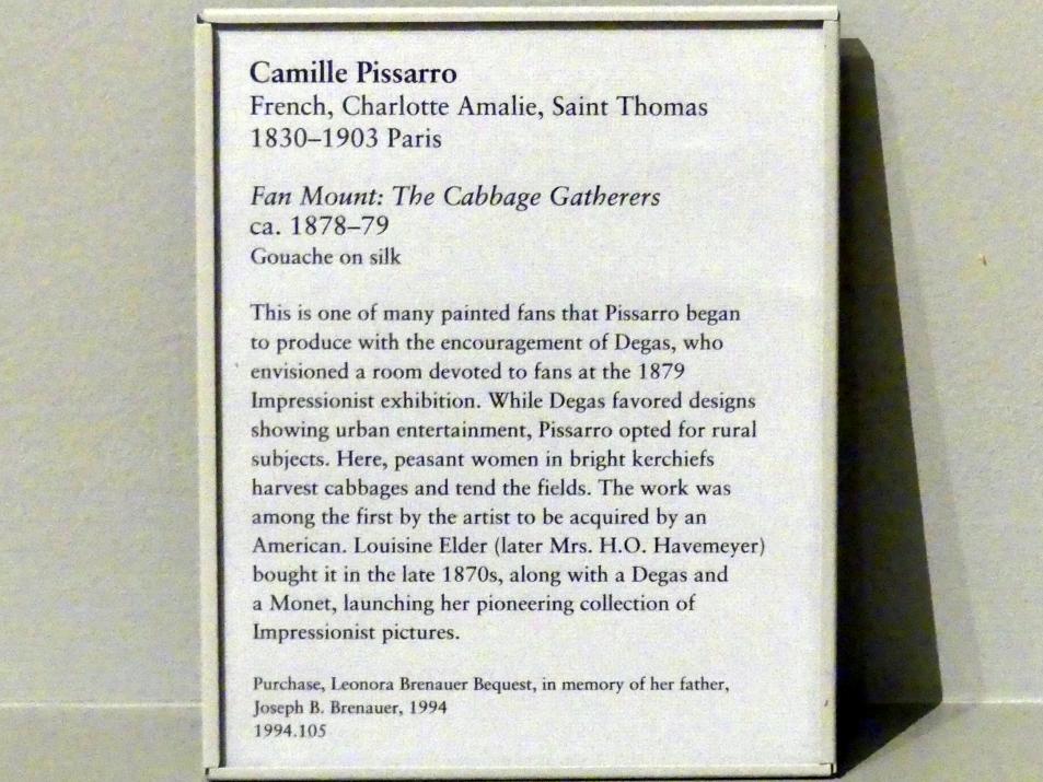 Camille Pissarro (1863–1903), Fächerbild: Kohlernte, New York, Metropolitan Museum of Art (Met), Saal 817, um 1878–1879, Bild 2/2
