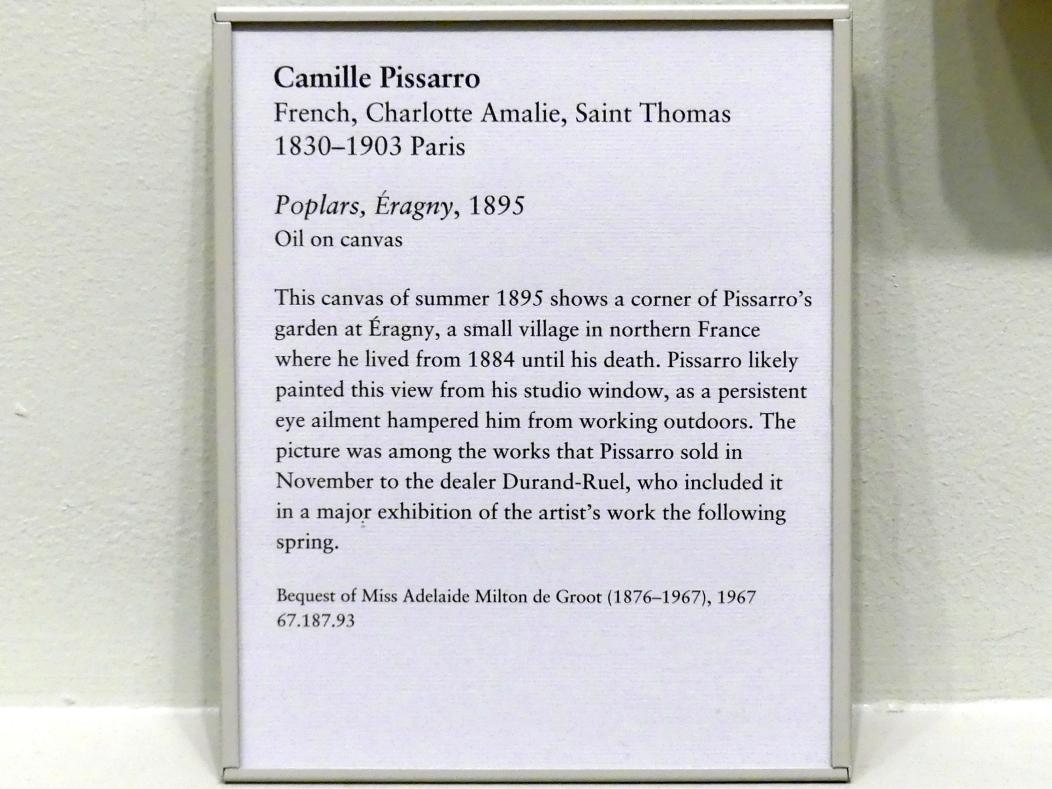 Camille Pissarro (1863–1903), Pappeln, Éragny, New York, Metropolitan Museum of Art (Met), Saal 820, 1895, Bild 2/2