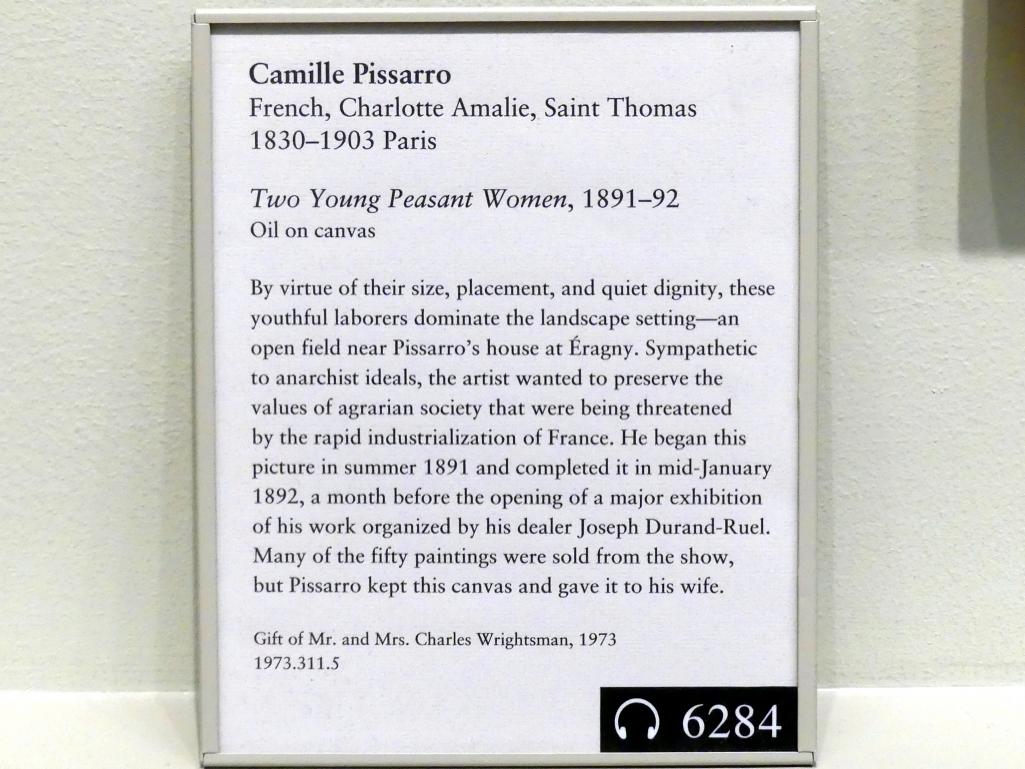 Camille Pissarro (1863–1903), Zwei junge Bäuerinnen, New York, Metropolitan Museum of Art (Met), Saal 820, 1891–1892, Bild 2/2
