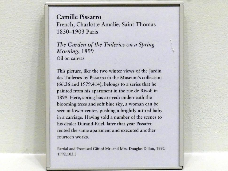 Camille Pissarro (1863–1903), Der Tuileriengarten an einem Frühlingsmorgen, New York, Metropolitan Museum of Art (Met), Saal 820, 1899, Bild 2/2