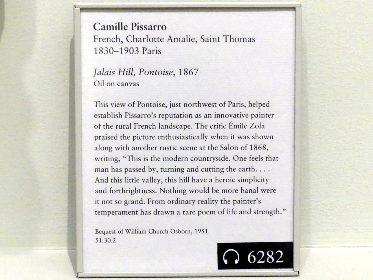 Camille Pissarro (1863–1903), Jalais Hill, Pontoise, New York, Metropolitan Museum of Art (Met), Saal 820, 1867, Bild 2/2