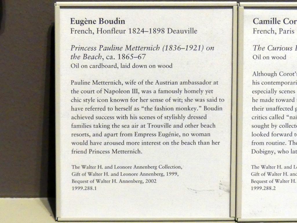 Eugène Boudin (1856–1895), Prinzessin Pauline Metternich (1836-1921) am Strand, New York, Metropolitan Museum of Art (Met), Saal 821, um 1865–1867, Bild 2/2