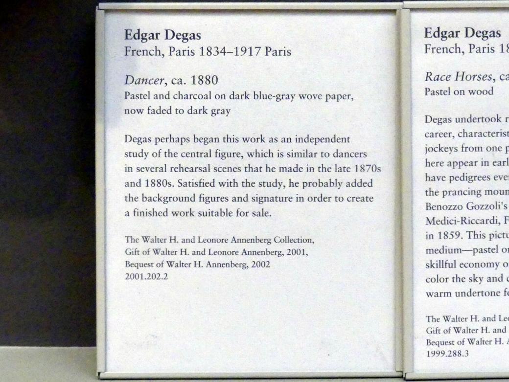 Edgar Degas (1855–1909), Tänzerin, New York, Metropolitan Museum of Art (Met), Saal 821, um 1880, Bild 2/2