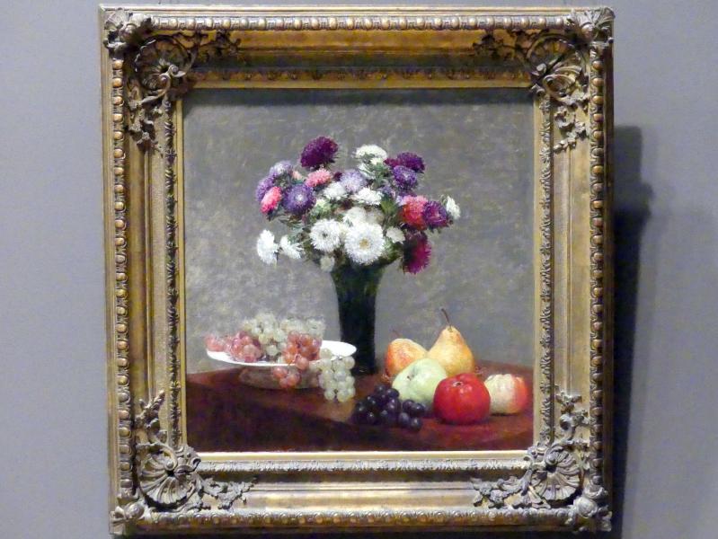 Henri Fantin-Latour (1858–1888), Astern und Obst auf einem Tisch, New York, Metropolitan Museum of Art (Met), Saal 821, 1868, Bild 1/2