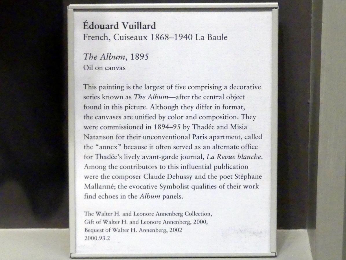 Édouard Vuillard (1889–1939), Das Album, New York, Metropolitan Museum of Art (Met), Saal 823, 1895, Bild 2/2