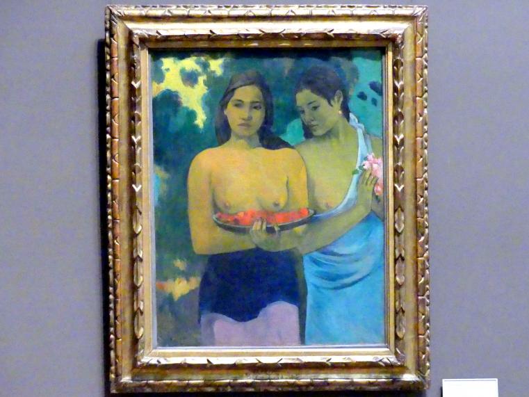 Paul Gauguin (1875–1902), Zwei tahitische Frauen, New York, Metropolitan Museum of Art (Met), Saal 825, 1899, Bild 1/2