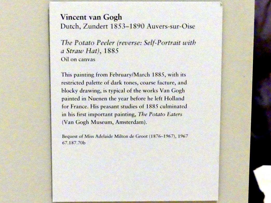 Vincent van Gogh (1882–1890), Die Kartoffelschälerin, New York, Metropolitan Museum of Art (Met), Saal 825, 1885, Bild 2/2