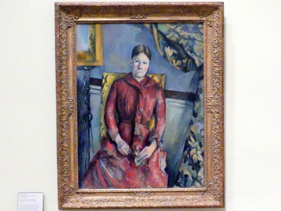 Paul Cézanne (1866–1906), Madame Cézanne (Hortense Fiquet, 1850-1922) in einem roten Kleid, New York, Metropolitan Museum of Art (Met), Saal 826, 1888–1890, Bild 1/2