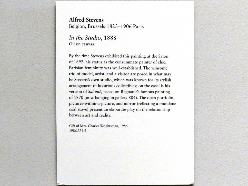 Alfred Stevens (1867–1888), Im Studio, New York, Metropolitan Museum of Art (Met), Saal 827, 1888, Bild 2/2