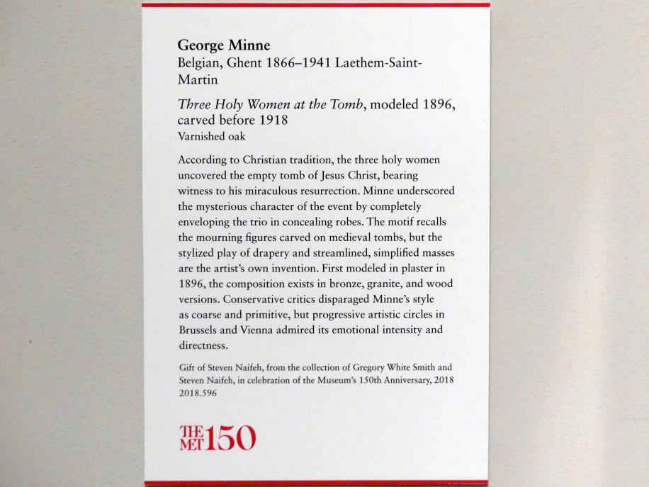George Minne (1886–1901), Drei Heilige Frauen am Grab, New York, Metropolitan Museum of Art (Met), Saal 829, 1896, Bild 3/3