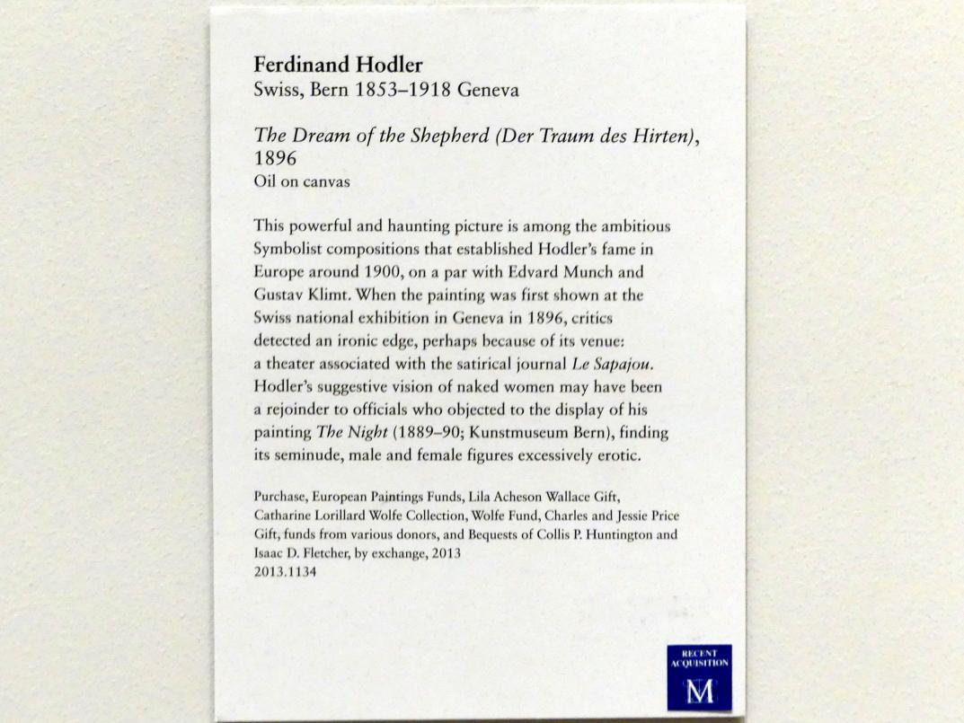 Ferdinand Hodler (1882–1915), Der Traum der Hirten, New York, Metropolitan Museum of Art (Met), Saal 829, 1896, Bild 2/2